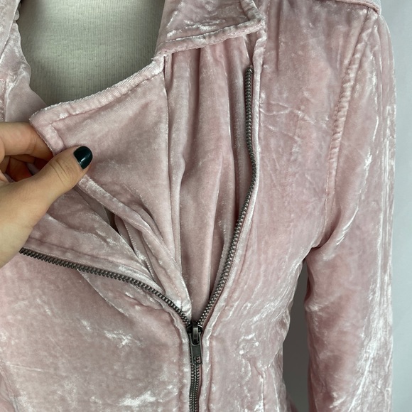 BB Dakota pink velvet moto jacket - Picture 5 of 13